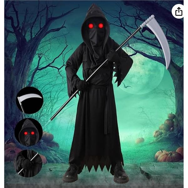 Lomesion Grim Reaper Costume Set with Accessories, Unisex