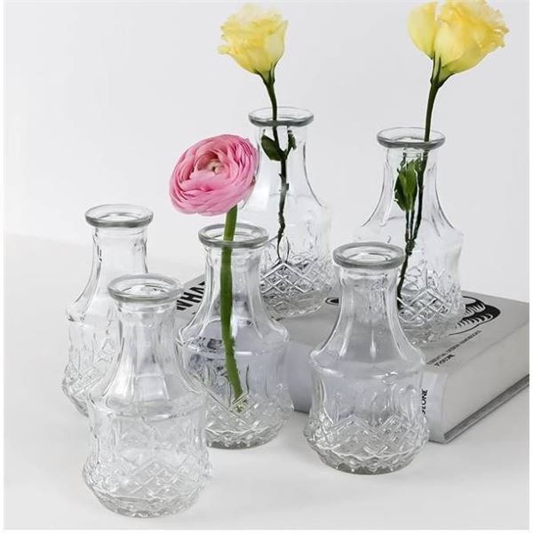 WDHODEC Clear Glass Vase Set, Table Centerpiece Decor
