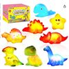 Image 1 : Gzoneez Light Up Bath Toys – 8 Pack Dinosaur Design