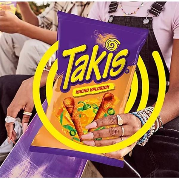 Takis Nacho Explosion Rolled Tortilla Chips 18 Packs, 90g Each