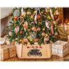 Image 1 : Wood Christmas Tree Collar With ‘Merry Christmas’ Design