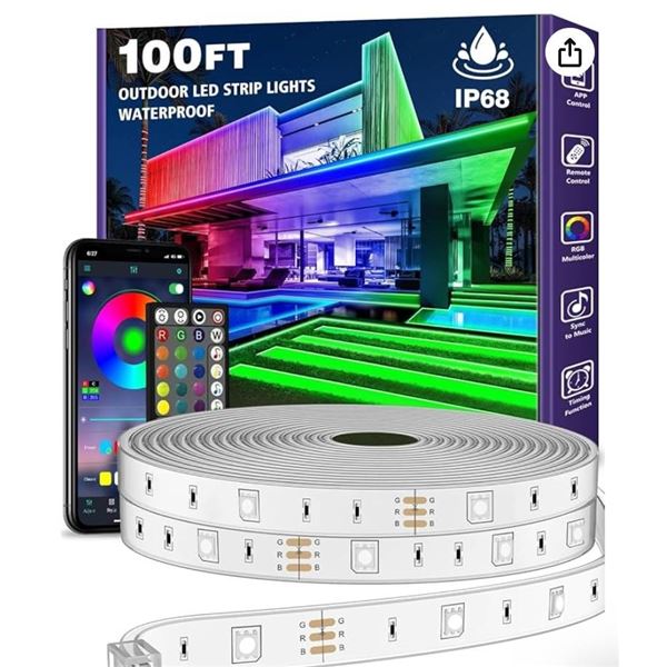 AILBTON 100ft Outdoor LED Strip Lights Waterproof