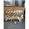 Image 2 : LED Light Sign with ‘Happy Birthday’ Design and Power Adapter