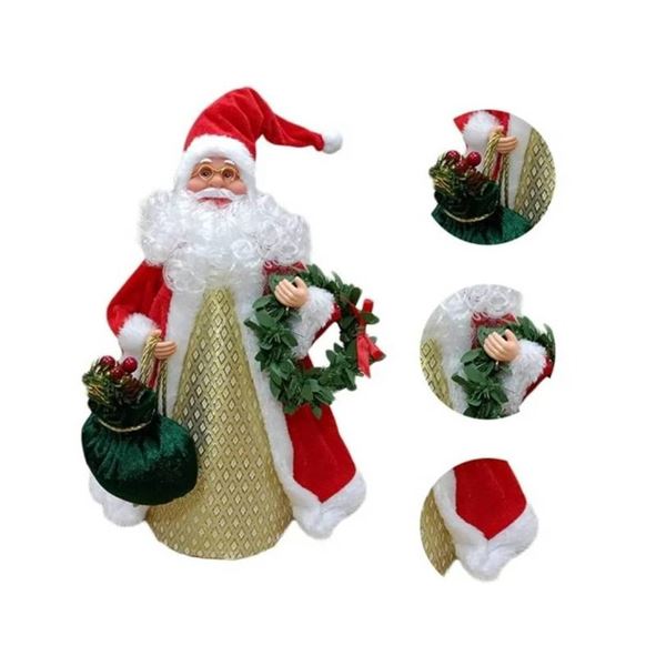 Wheeled Electric Holiday Santa Figurine with Music and Lights