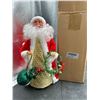 Image 2 : Wheeled Electric Holiday Santa Figurine with Music and Lights