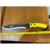 Image 1 : Fixed-Blade Knife with Yellow Handle and Nylon Sheath