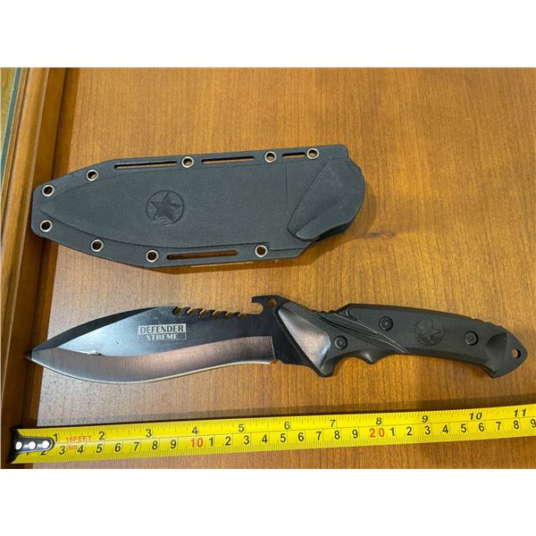 Tactical Survival Knife with Sheath and Serrated Edge