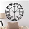 Image 1 : Roman Numeral Wall Clock With Metal Frame