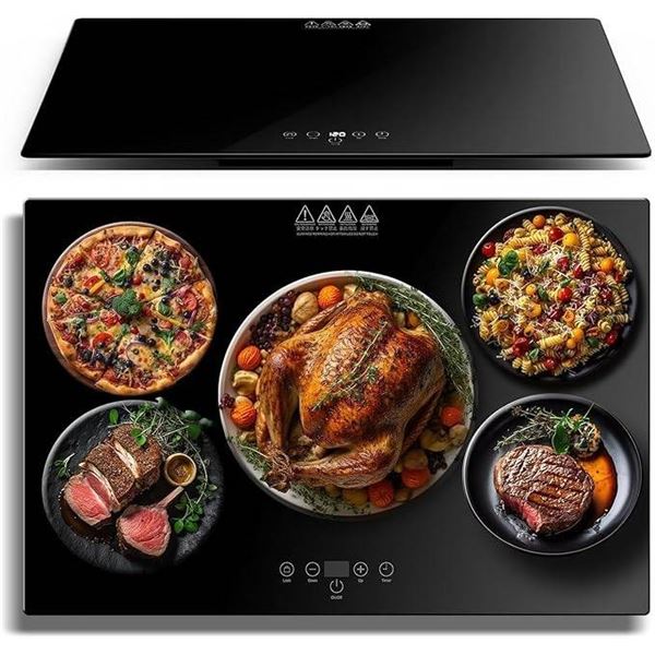 SHASUKI Electric Server Warming Tray, Food Warmer for Parties, 9 Adjustable Temperature, 6 Hours Tim