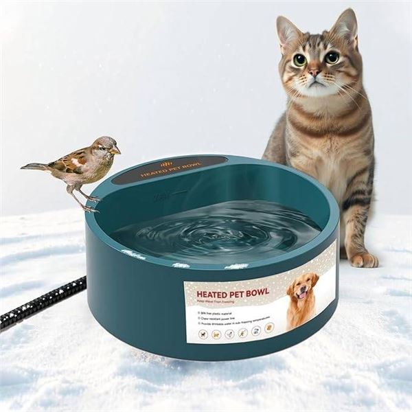 Petleso Heated Bowl, 68 Oz, UL/GS/PSE Certified