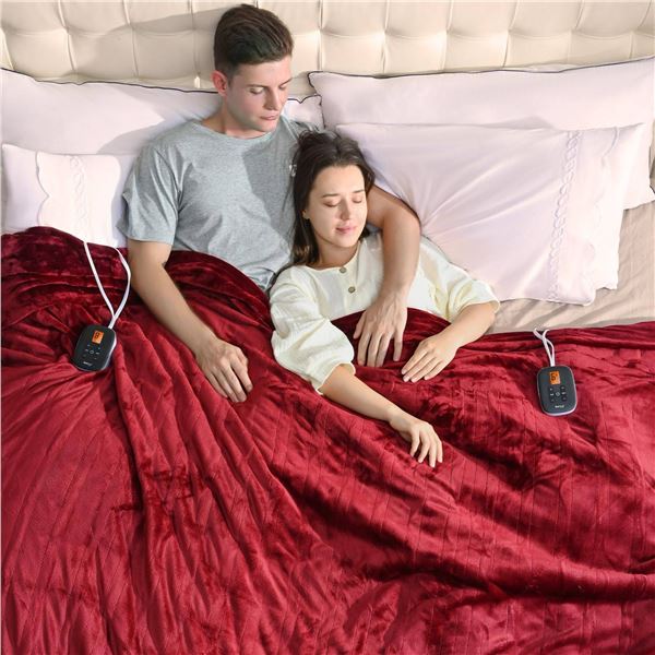 Bearhug Electric Blanket – Model BHEB-WMRD7784, Red, 77×84 Inches