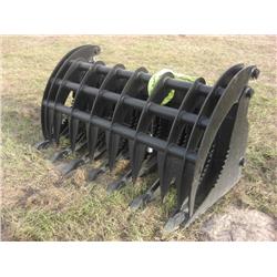 ROOT RAKE W/TEETH,  FITS SKID STEER LOADER