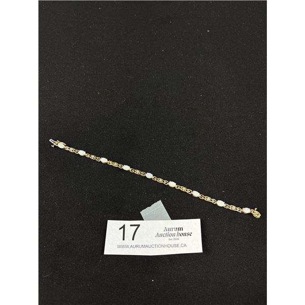 Very Pretty 10K Gold Bracelet w/ Stones Total Weight 5.85 gr