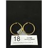 Image 1 : Nice Pair of 14K Gold Hoop Rings Total Weight 2.72 gr
