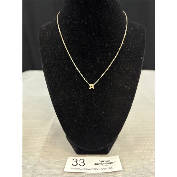 Sterling Silver Neckalce w/ "A" Pendant