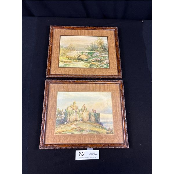 1940s Scenery Pictures in Original Frames Each Approx 9" x 11"