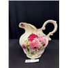 Image 1 : Large Antique Staffordshire Rose Water Pitcher Made in England, Approx 8" Tall