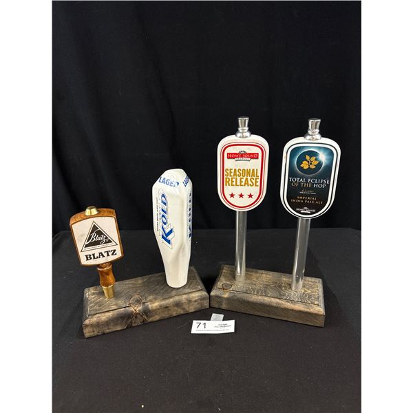 4 Beer Tap Handles on Bases