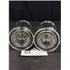 Image 3 : 2 Vintage Ribbed Clear Glass Double Egg Cups