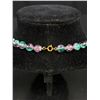 Image 3 : Vintage Crackle Glass Watermelon Clasp Bead Necklace Stunning!