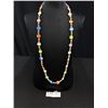 Image 1 : Antique C.1920 Multi Color Melon Glass Bead Necklace Collectors Item