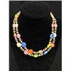 Image 3 : Antique C.1920 Multi Color Melon Glass Bead Necklace Collectors Item