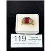 Image 1 : Stunning! Gold Ruby Nugget Ring Marked 18K G.E