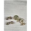 Image 3 : Antique Cufflink Lot Ruby Sapphire Emerald Cabachon + Silver Beauties!