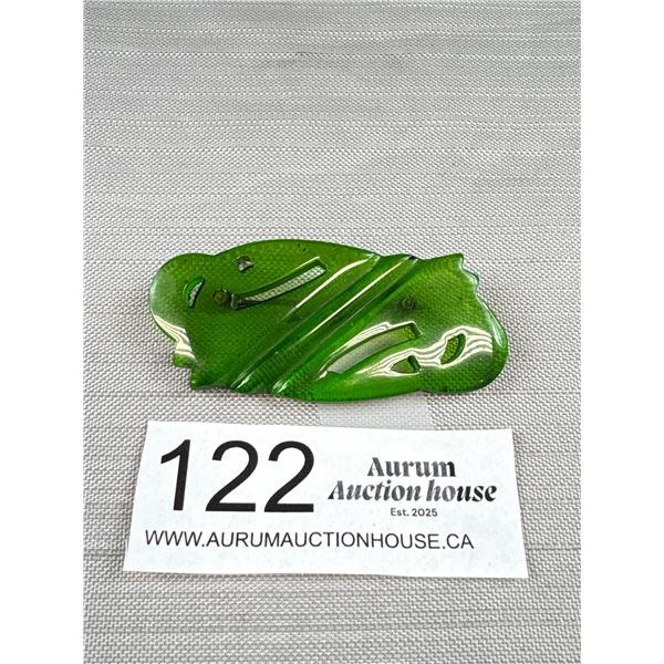 Apple Juice Bakelite Carved Brooch C.1930s Fabulous!