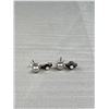 Image 2 : Antique White Gold Genuine Pearl Earrings w/ Onyx Stone