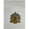 Image 1 : Antique Art Nouveau English Hallmarked Sterling + Gold Watch Fob Excellent!