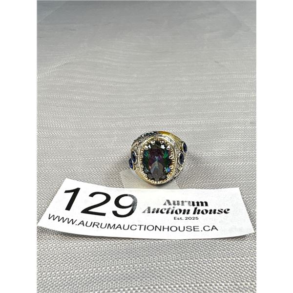 Exquisite Silver Saphhire Quartz Ring Stunning!