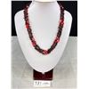 Image 1 : Quality Vintage Double Strand Blood Red Genuine Garnet Goon Necklace