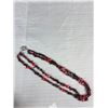 Image 2 : Quality Vintage Double Strand Blood Red Genuine Garnet Goon Necklace
