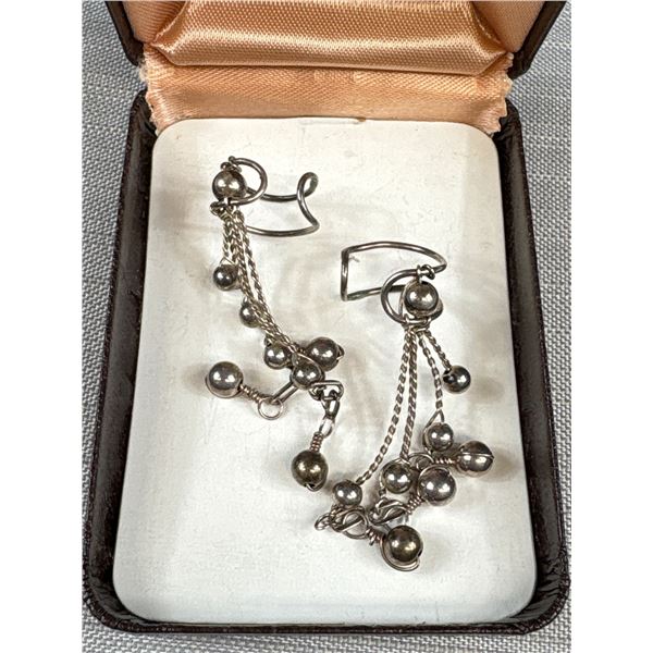 Very Unique! Vintage Sterling Silver Ear Cuffs Cool!
