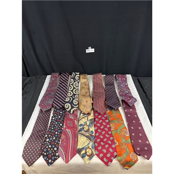 Nice Lot of 14 Vintage 1980/90s Mens Ties, Mostly Silk (10 Ties) and Great Condition