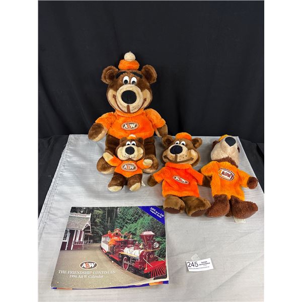 Lot of Vintage A&W Bears, Plush and Hand Puppets