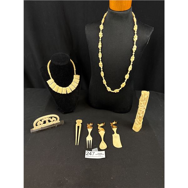 Bone/Ivory Collectibles and Necklace