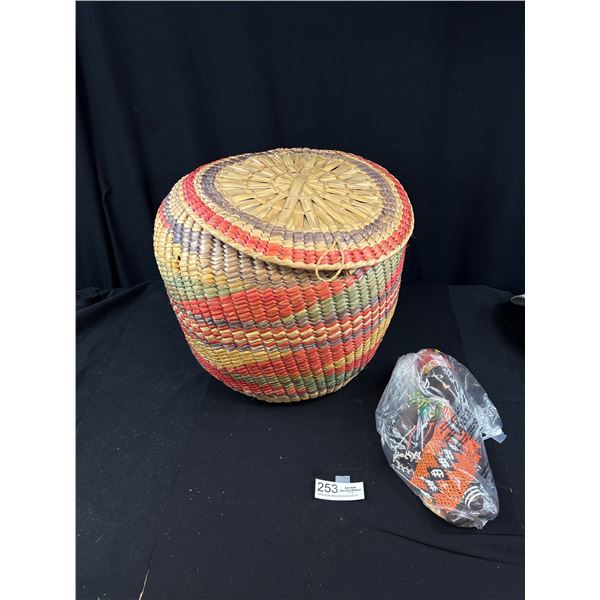 Weaved Basket and Zulu Beaded Doll