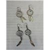 Image 5 : 3 Vintage Silver Hand Crafted Dangle Earrings
