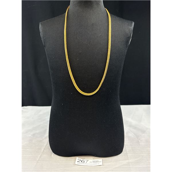 Nice Gold Plated Chain Necklace, Unmarked