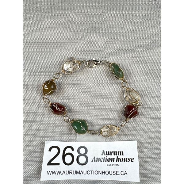 Vintage Hand Crafted Semi Precious Stones Bracelet