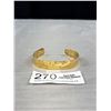 Image 1 : Hand Hammered Gold Tone Cuff Bangle