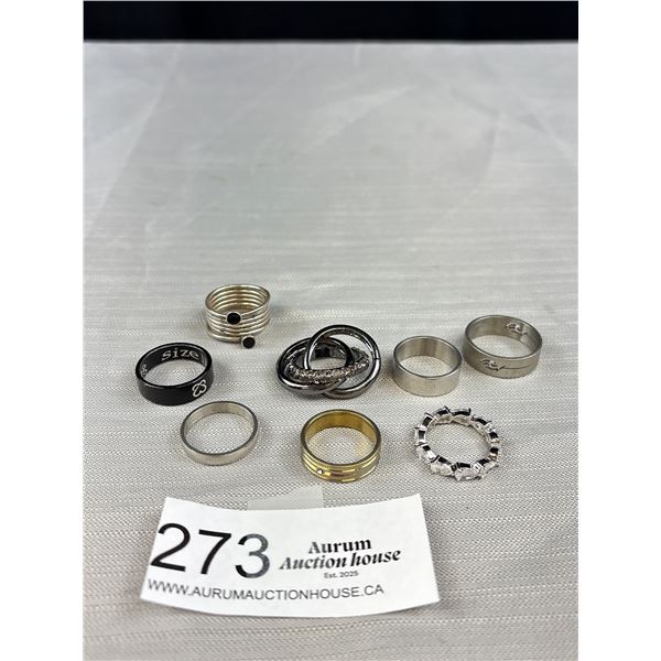 Lot of Misc. Ring Bands, One Puzzle Set