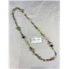 Image 3 : Unusual Vintage Metal Chain Connection w/ Semi Precious Stone + Crystal Beads Necklace, Extra Length