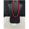 Image 1 : Vintage Red Lucite Beads Necklace