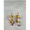 Image 4 : 2 Pairs of Vintage Lucite Beads Dangle Earrings