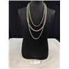 Image 1 : Triple Strand Silver Tone Necklace