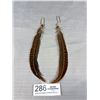Image 1 : Pair of Vintage Feather Earrings, Rare