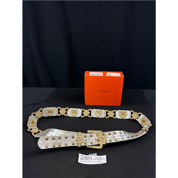Vintage Miss NR Rhinestones Belt w/ Buckle